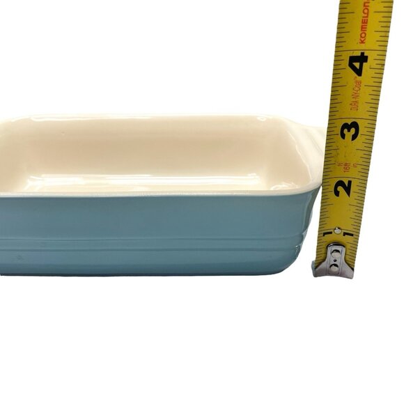Le Creuset Blue Stoneware Rectangle Baking Dish Bakeware Casserole 7"x5” - Picture 6 of 6